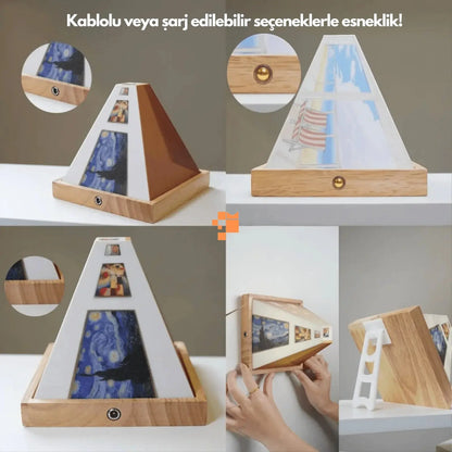 3D Tasarım Lamba İllüzyon Duvar Sanatı