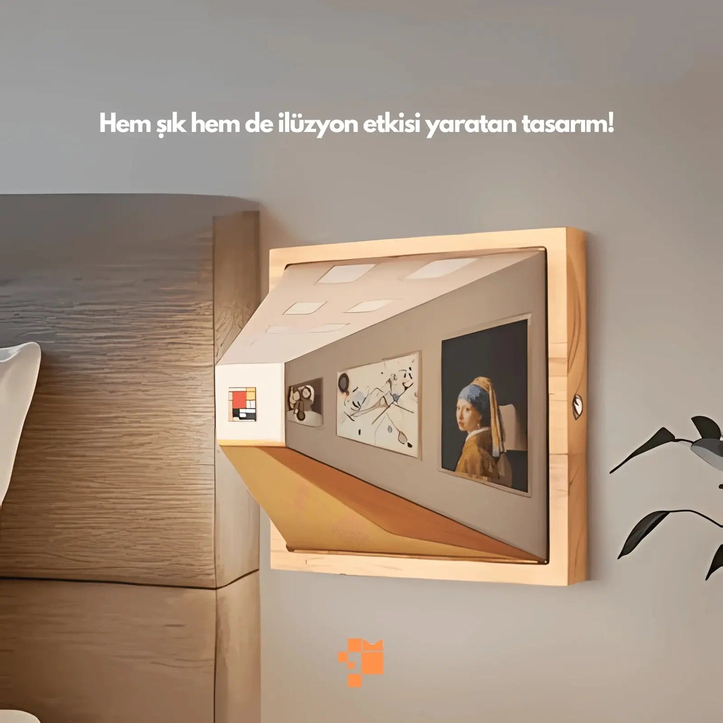3D Tasarım Lamba İllüzyon Duvar Sanatı - MNDStore